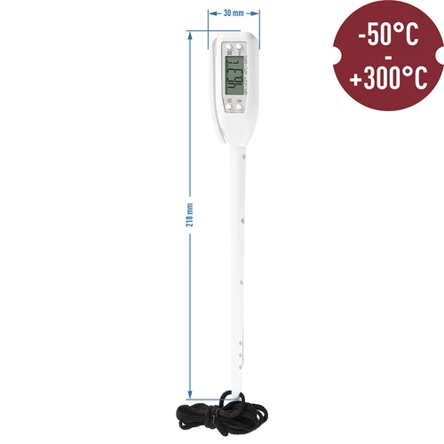 Termómetro de cocina electrónico (-50/300C) con estuche, blanco - 2