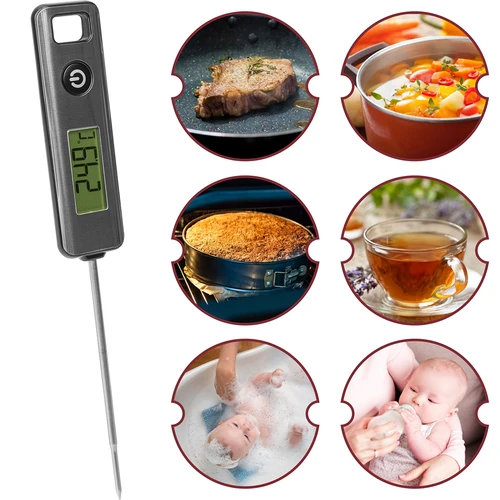 Termómetro de cocina electrónico, LCD (-50/200C) plateado - 6