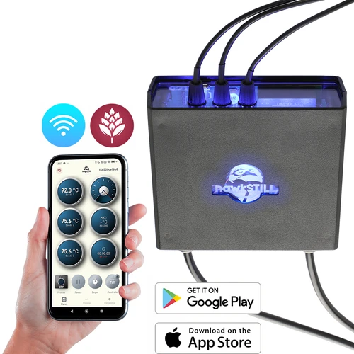 Termómetro de destilación hawkSTILL Wi-Fi con función de encendido y apagado de la resistencia