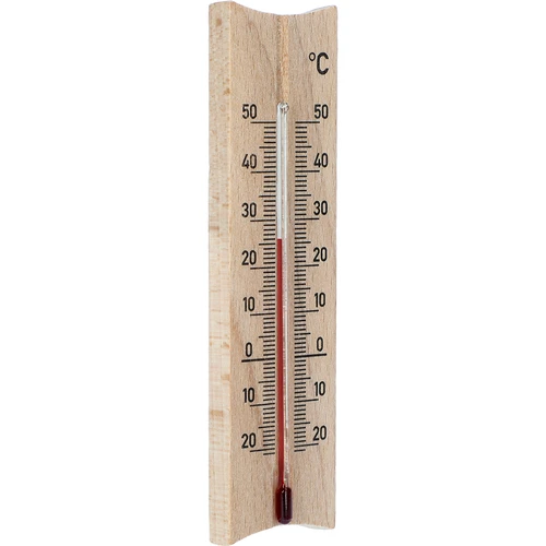 Termómetro de habitación de madera (-25/50°C) 15cm natural - 2