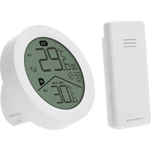 Termómetro electrónico de la marca Soens - con sensor externo, redondo, blanco - 2