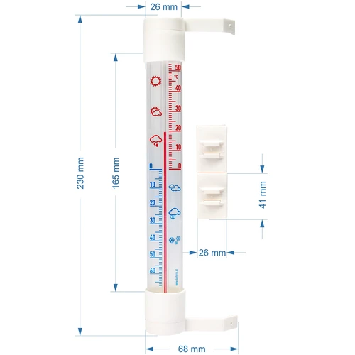 Termómetro ext. con escala transp. (-70/50C)23cm mix - 2