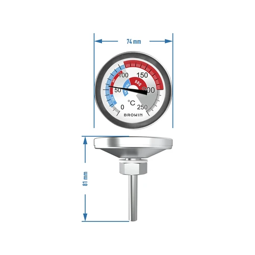 Termómetro para ahumador y BBQ (0/250C) 5,7cm - 6