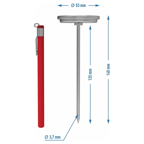Termómetro para cocedor de jamón 1,5kg 3kg (0/120C) 12,5cm - 4