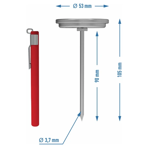 Termómetro para prensa de jamón 0,8 kg (0/120C) 9,0cm - 4