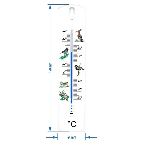 Termómetro univ. con gráfico - pájaros (-30/50C) 20cm - 2