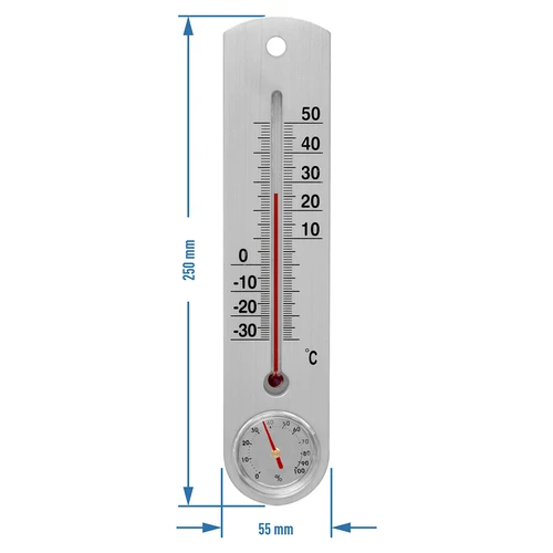 Termómetro universal plateado con higrómetro (-30/50C) 25cm - 2