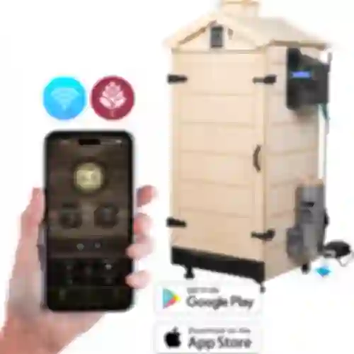 Ahumador sin marco dragON PLYWOOD NATURE con controlador Wi-Fi, 200L