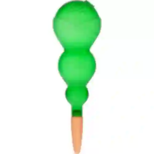 Bola de riego triple (tres cámaras), verde transparente con pie de cerámica, 600ml