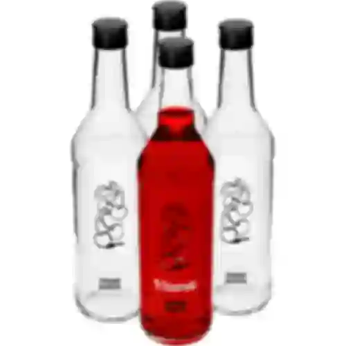 Botella 500ml con tapa, impresa. Licor de cereza 4 unidades