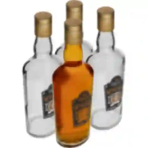 Botella 500ml con tapa, impresión Whisky 4 unidades
