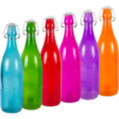Botella de 1L con cierre hermético - color redondo