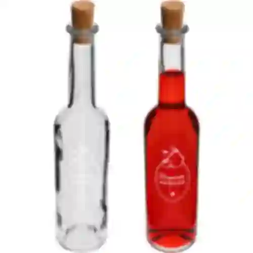 Botella de 350ml con corcho. impresión Licor Casero