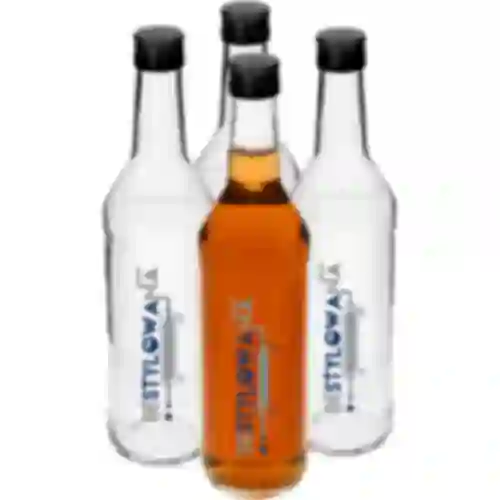 Botella de 500ml con tapa, impresa. Destilada 4 unidades