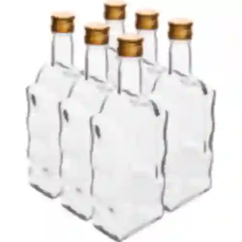 Botella Monástica 500ml con tapa, blanca - 6 uds.