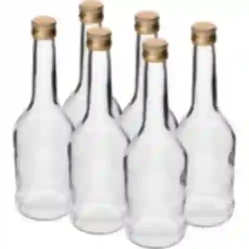 Botella Napoleón 500ml con tapón fi28, 6uds