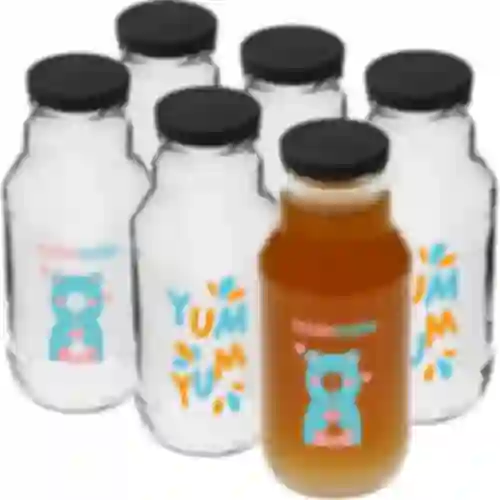 Botella TO 330ml con tapón fi43 diseños coloridos -6uds.