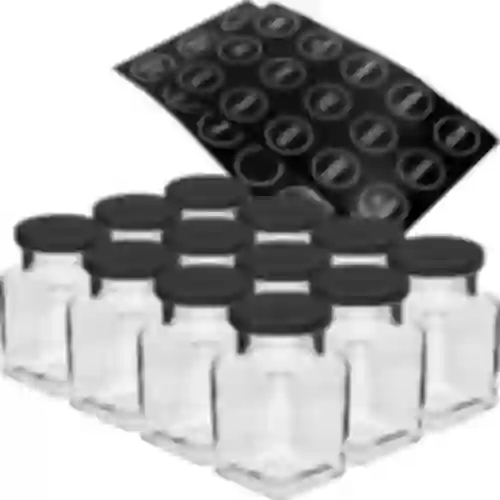 Conjunto de 12 x frasco de 150ml + 30 etiquetas para especias