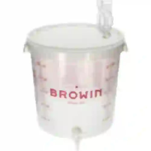 Contenedor de fermentación transp 30L impresión, grifo, 3 tubos
