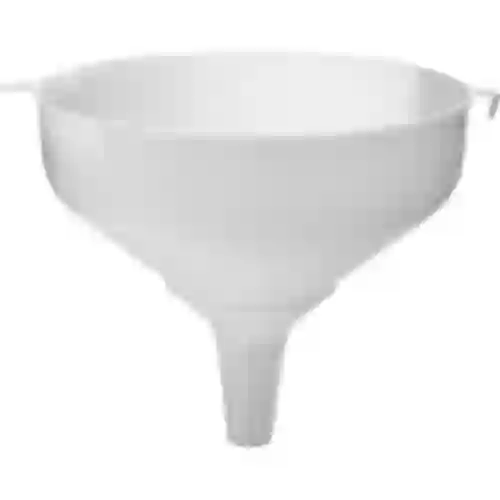 Embudo de plástico blanco de 25 cm de diámetro