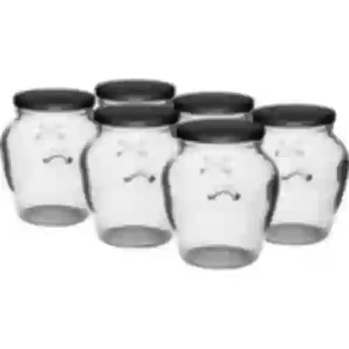 Frasco Ánfora 580ml con tapa negra fi82 6uds.