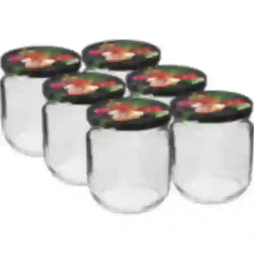 Frasco TO Gurken 425ml con tapa de color. fi82/6 - 6 uds.
