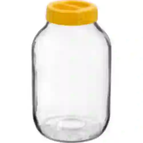 Frasco twist-off 4 L y tapa de plástico fi 100 con asa