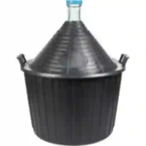 Globo para vino 54L en cesta de plástico