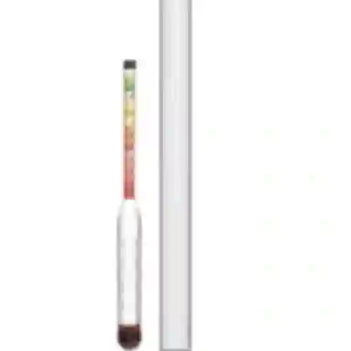 Hidrómetro irrompible con tubo de ensayo, rango de medición: -5-35°Blg