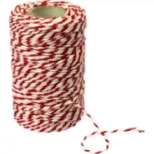 Hilos para embutidos blanco-rojo de algodón (240°C) 55 m
