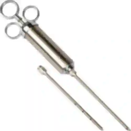 Inyector de acero inoxidable 60ml + 2 agujas
