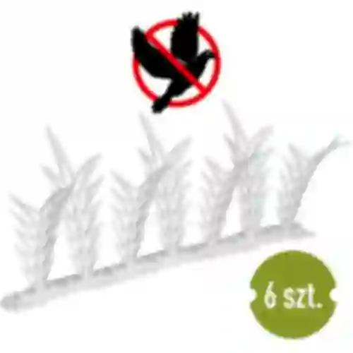 Listones con púas repelentes de aves, decorativos, blancos - de plástico, 6 uds.