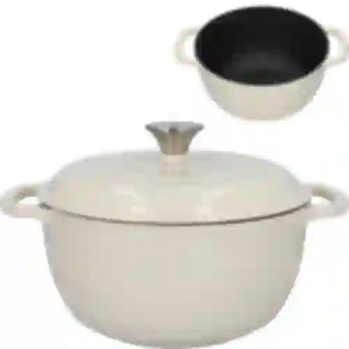 Olla de hierro fundido esmaltada - marfil, 4 L