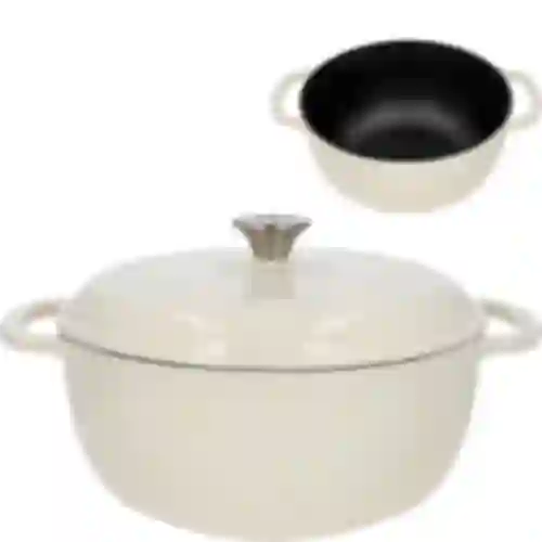Olla de hierro fundido esmaltado - marfil, 5,8L
