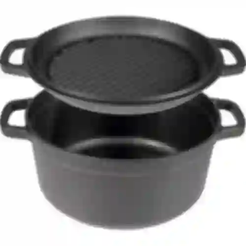 $PRY Olla de hierro fundido con sartén, 3,5 l