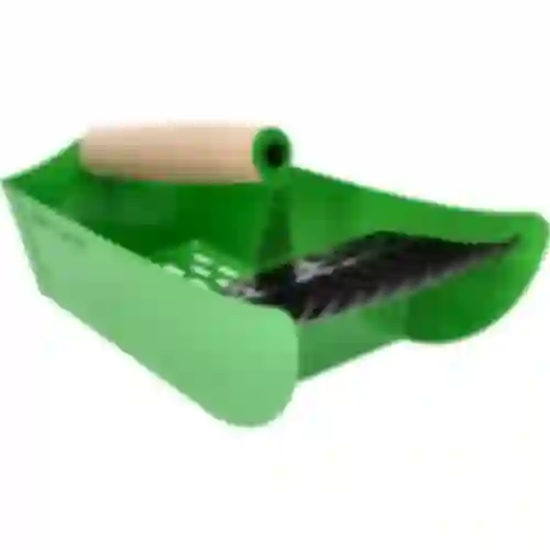 Recogedor de frutas pequeñas metálico verde
