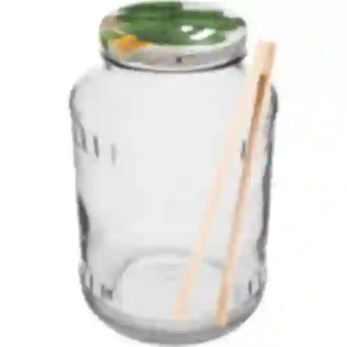 Tarro 1,5L, fi82/6 + pinzas y tapa colorida