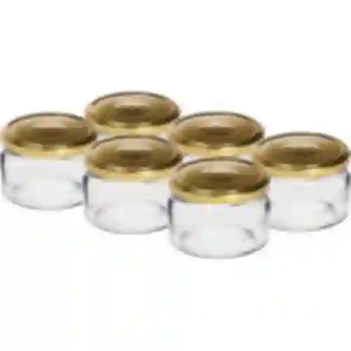 Tarro de caviar 200ml fi82/6 con tapa dorada 6uds