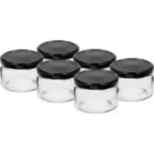 Tarro de caviar 200ml fi82/6 con tapa negra 6uds