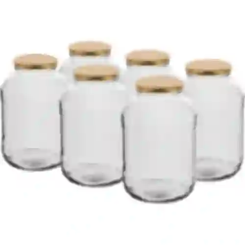 Tarro TO 2L con tapa dorada fi82/6 - 6 piezas