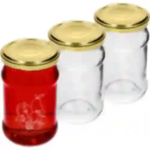 Tarro TO 300ml con tapa impresión frutas fi66 - 3uds.
