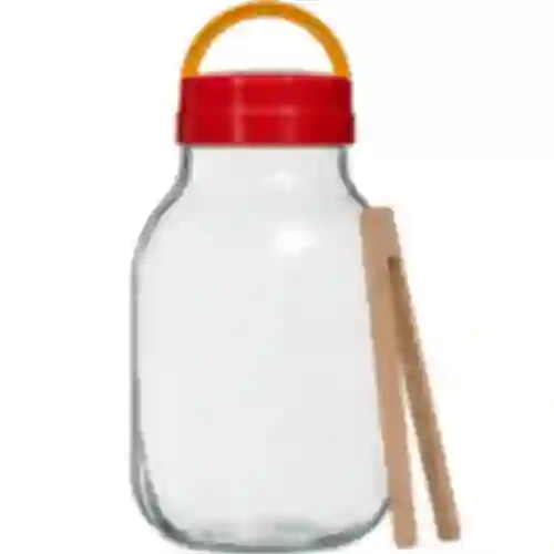 Tarro TO 3L con tapa de plástico + pinzas fi100