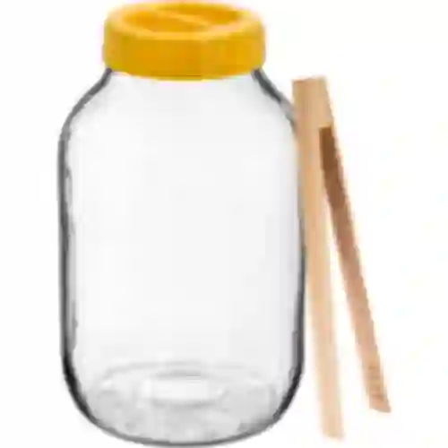 Tarro TO 4 L, pinzas y tapa de plástico fi 100, con asa