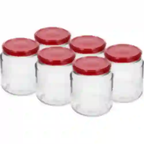 Tarro TO 580ml gordito con tapa bordo fi82/6 -6uds