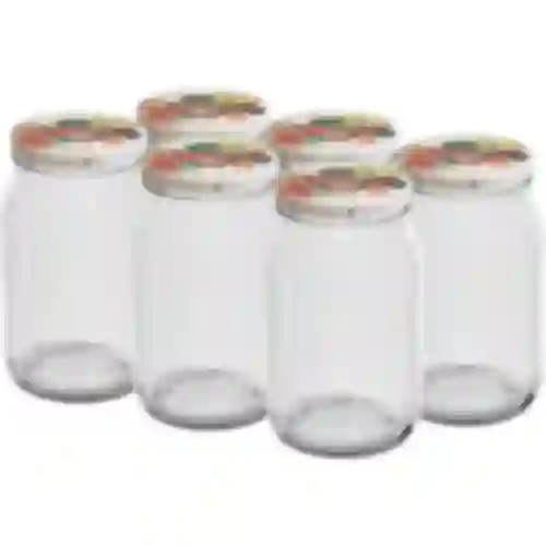 Tarro TO 900ml con tapa de colores fi82/6 - 6 unidades