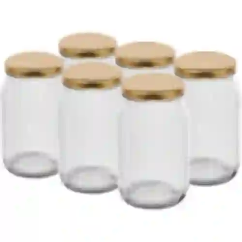 Tarro TO 900ml tapa dorada fi82/6 - 6uds.
