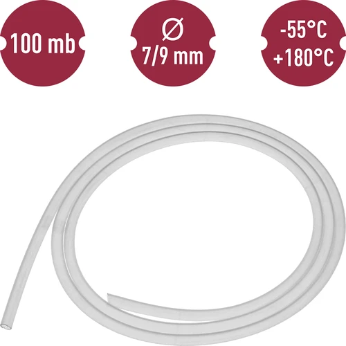 Tubo de silicona fi 7/9mm -55 +180°C - 2