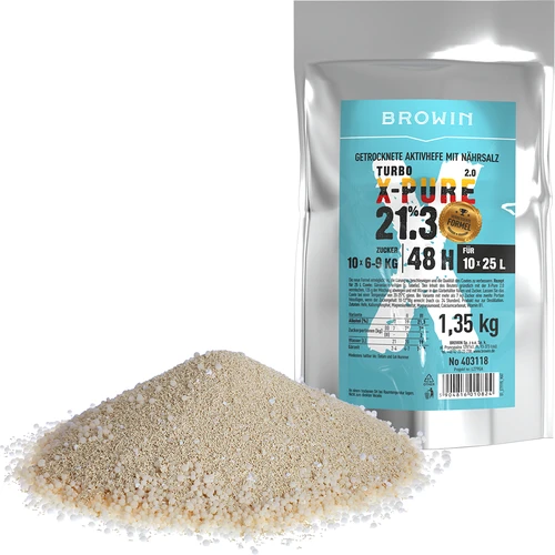 Turbo-Hefe X-Pure 21,3 %, 10x25L - 1,35kg - 2