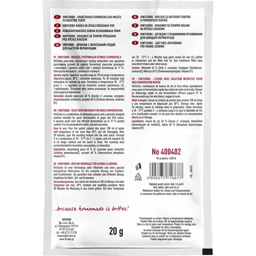 ViniTurbo - levadura para fermentación rápida - 2