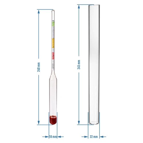 Vinómetro (sacarímetro) - medición de concentración de azúcar - 5